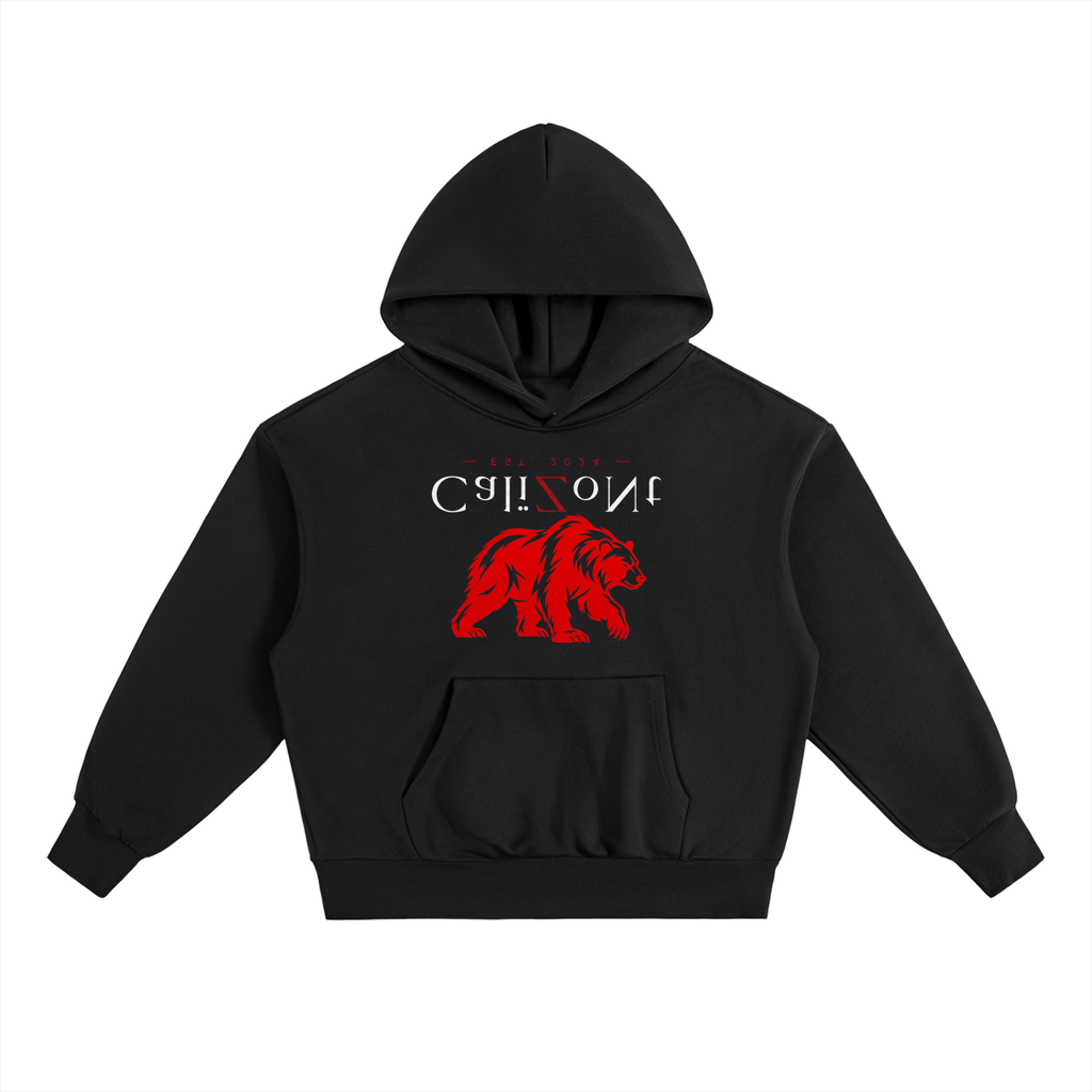 CalïZoNt Essential Heavyweight Fleece Hoodie in black, front view