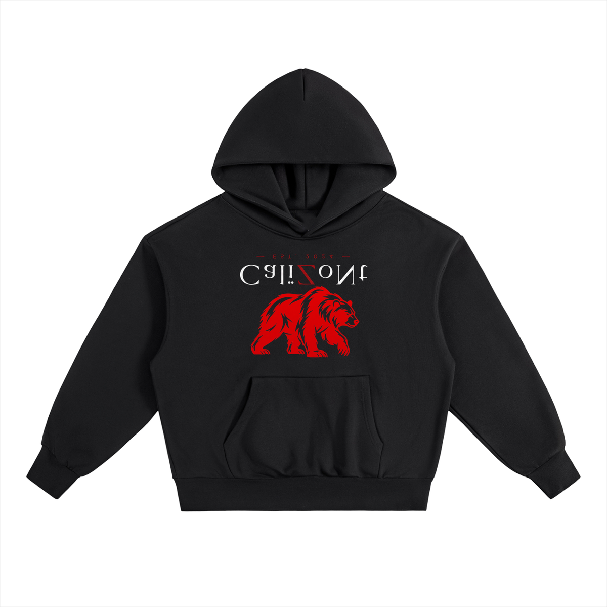CalïZoNt Essential Heavyweight Fleece Hoodie in black, front view