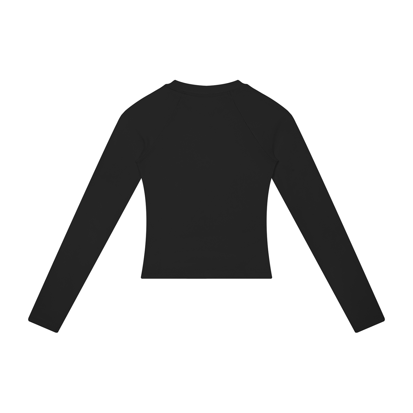 CalïZoNt Women's Slim Raglan Long Sleeve Emblem in black, back view