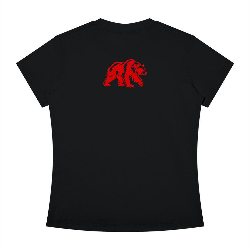 CalïZoNt Women's Slim Fit Crewneck Tee in black, back view