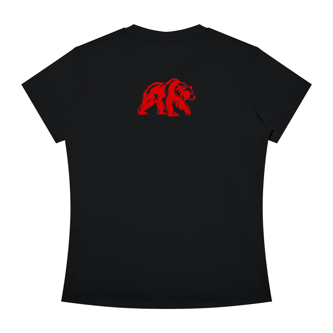 CalïZoNt Women's Slim Fit Crewneck Tee in black, back view