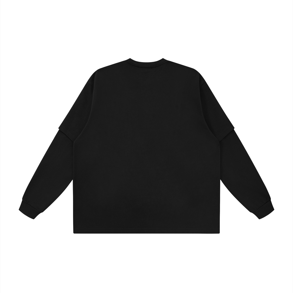 CalïZoNt Layered Oversized T-Shirt in black, back view