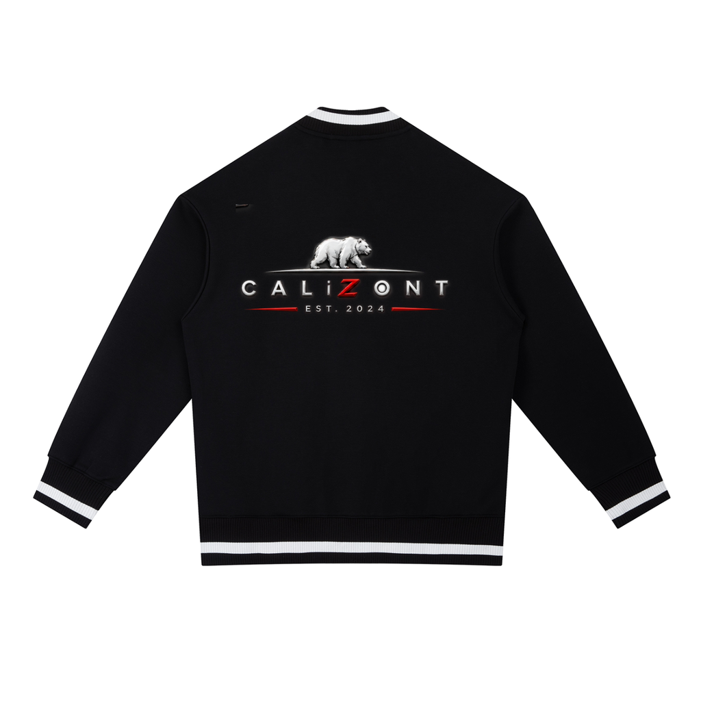 CalïZoNt Cobalt Contrast Piping Zip Bomber Jacket