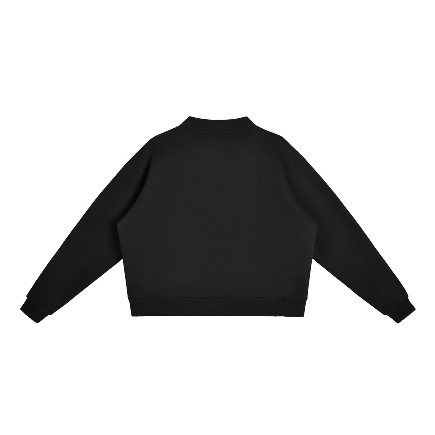 CalïZoNt Mock-Neck Crew Sweatshirt Bear Badge in black, back view