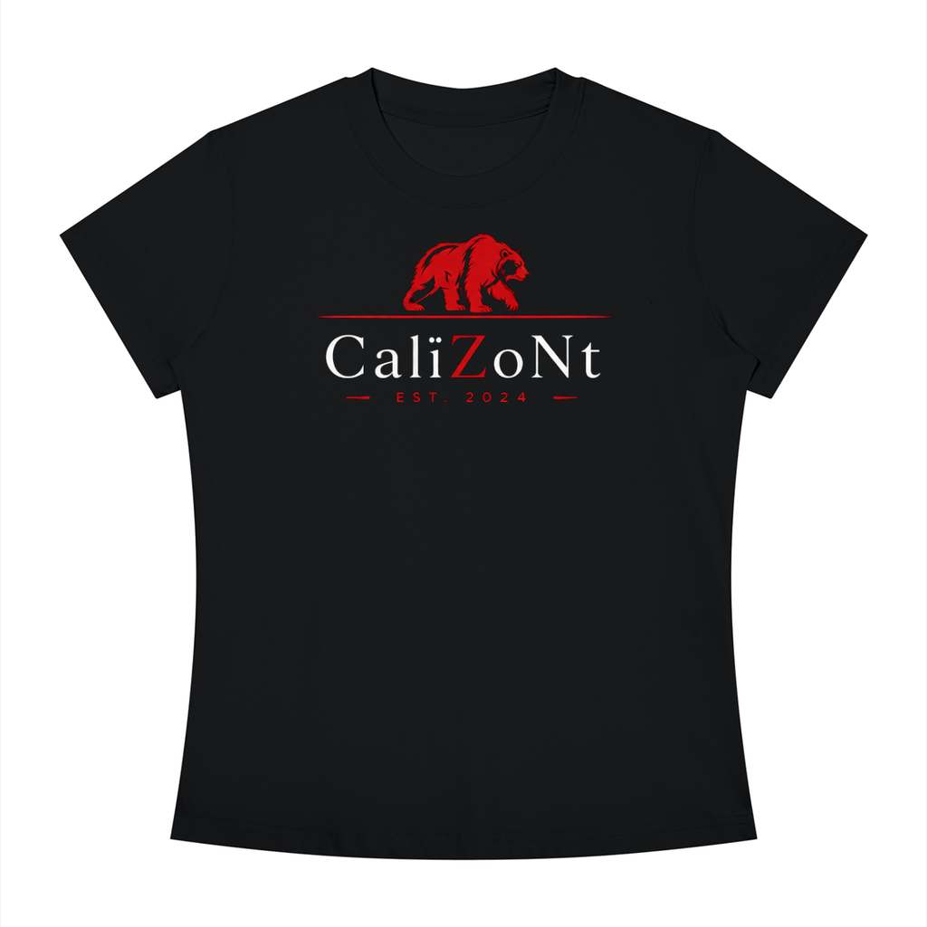 CalïZoNt Women's Slim Fit Crewneck Tee in black, front view