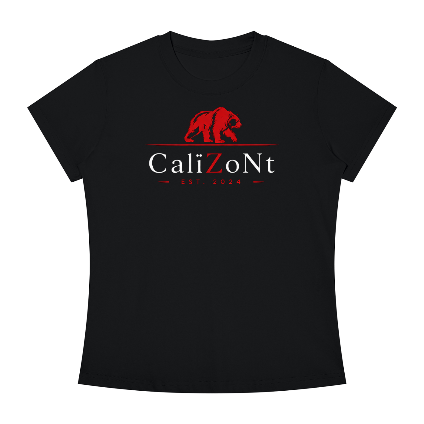 CalïZoNt Women's Slim Fit Crewneck Tee in black, front view