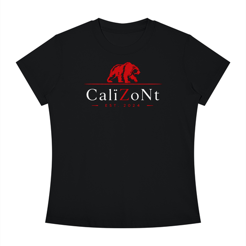 CalïZoNt Women's Slim Fit Crewneck Tee in black, front view