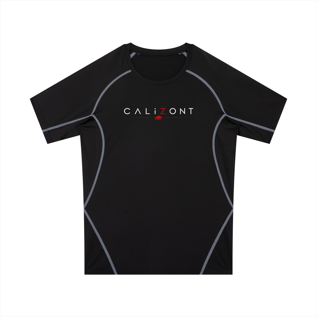CalïZoNt Men's Raglan Training Tee in black, front view