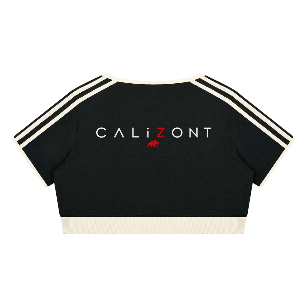 CalïZoNt Mosaic Women's Color Block Crop T-Shirt