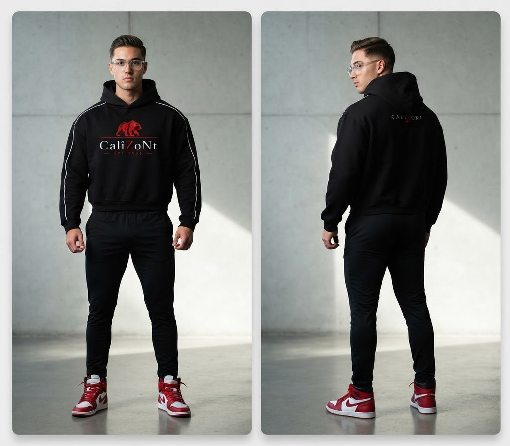 CalïZoNt Boxy Piping Fleece Hoodie detail view