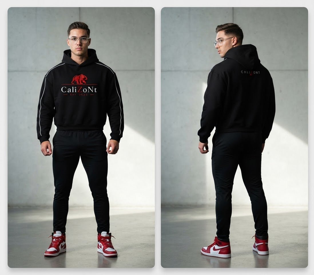 CalïZoNt Boxy Piping Fleece Hoodie detail view