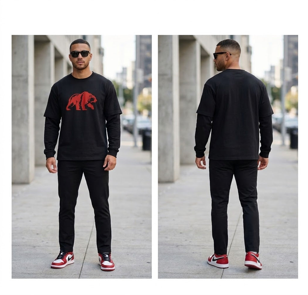 CalïZoNt Layered Oversized T-Shirt detail view