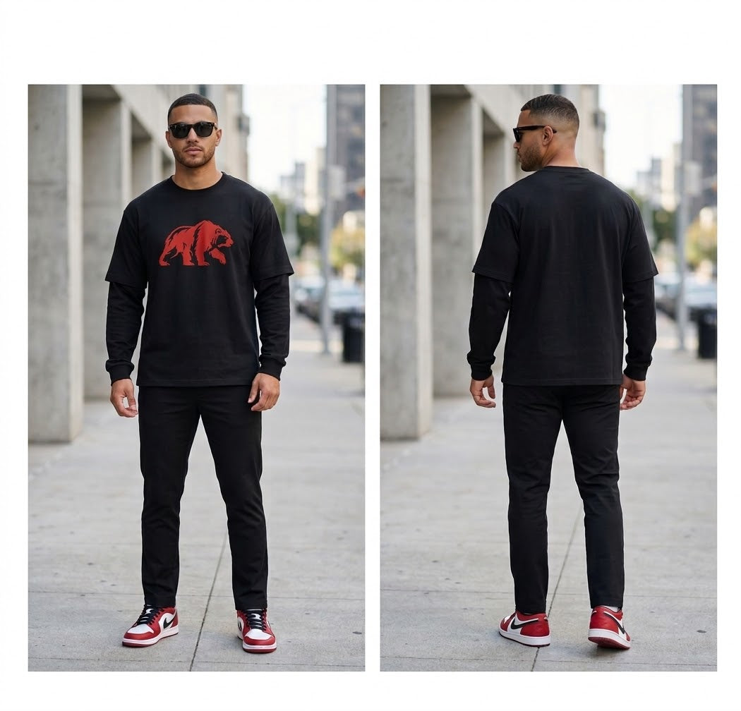 CalïZoNt Layered Oversized T-Shirt detail view