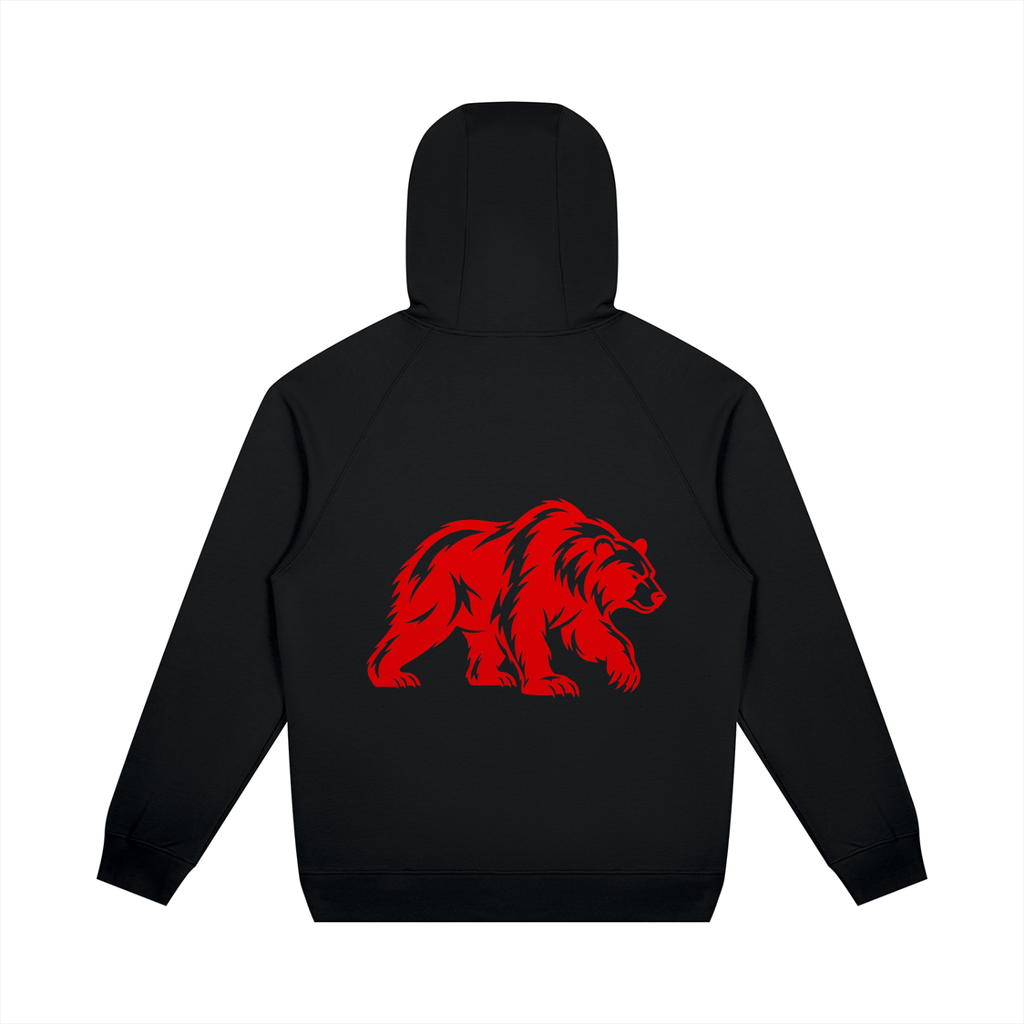 CalïZoNt Oversized Raglan Pullover Hoodie in black, back view