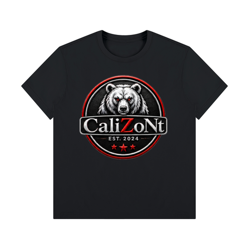 CalïZoNt Regular Fit Crewneck T-Shirt in black, front view