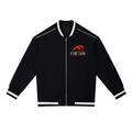 CalïZoNt Contrast Piping Zip Bomber Jacket in black, front view