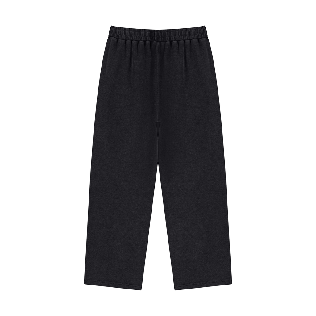 CalïZoNt Mineral Wash Waffle Sweatpants in black, back view
