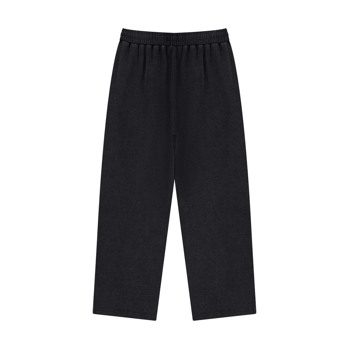 CalïZoNt Mineral Wash Waffle Sweatpants in black, back view