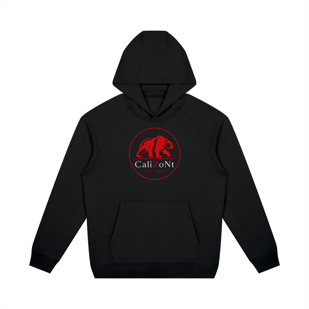 CalïZoNt Oversized Raglan Pullover Hoodie in black, front view
