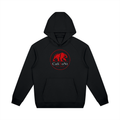 CalïZoNt Oversized Raglan Pullover Hoodie in black, front view