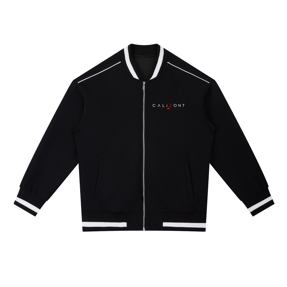 CalïZoNt Ferro Contrast Piping Zip Bomber Jacket