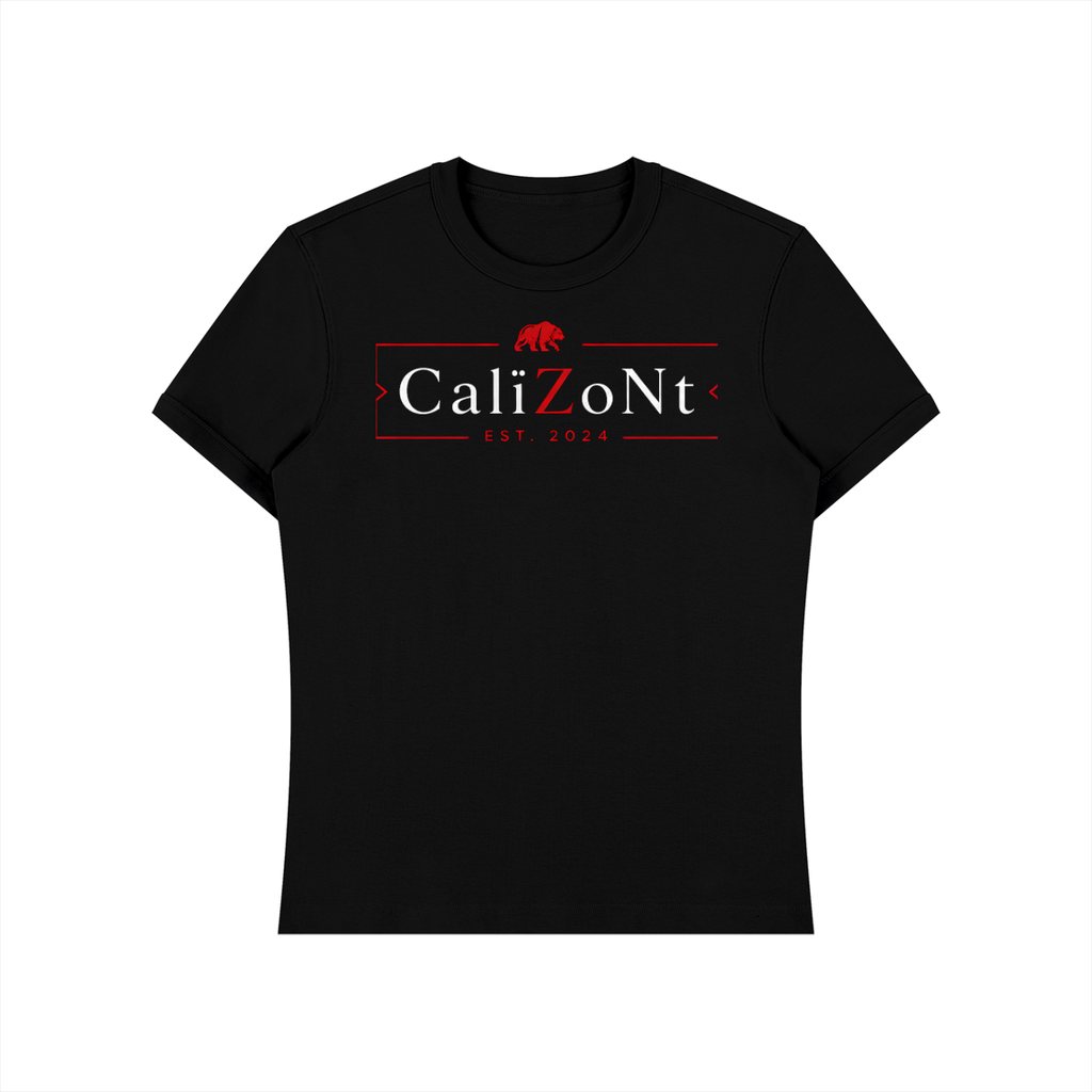 CalïZoNt Heavyweight Slim Fit Tee Wordmark in black, front view