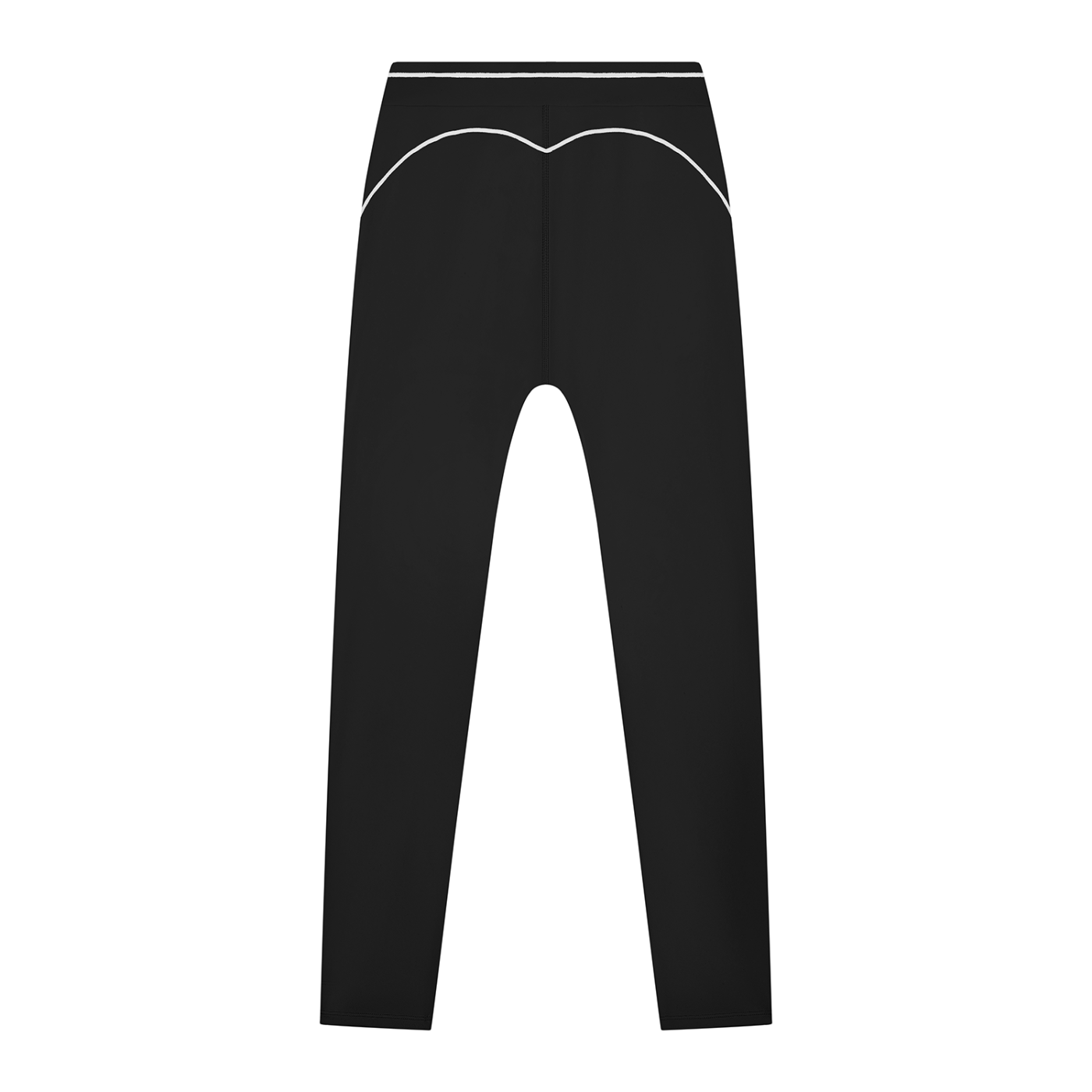 CalïZoNt Women's High-Rise Topstitching Leggings in black, back view